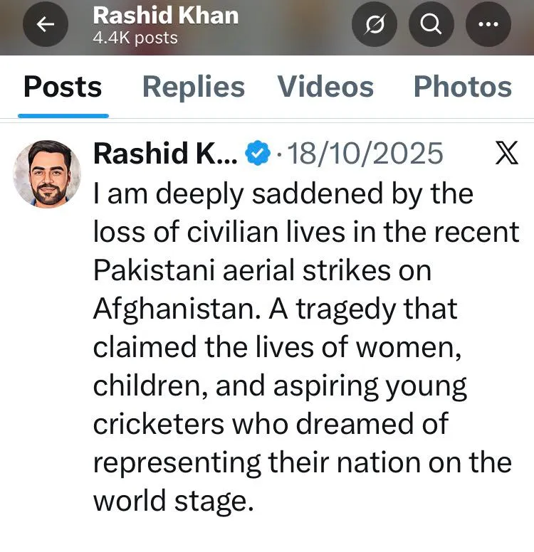 Rashid khan tweet